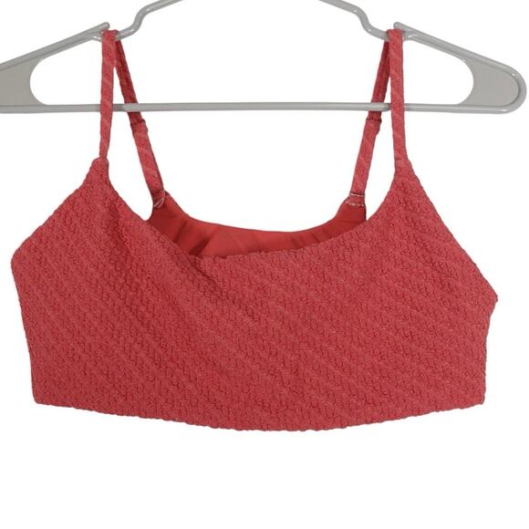 NWOT Sample Andie Swim Bikini Top AT308 Fuzzy Texture Muted Pink Sz Small - Picture 1 of 8